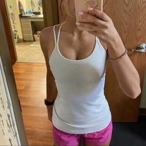 Lululemon White Racerback Tank Top